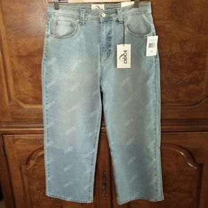 Jordache Vintage Farrah Crop Flare women's blue jeans 29 NWT high rise